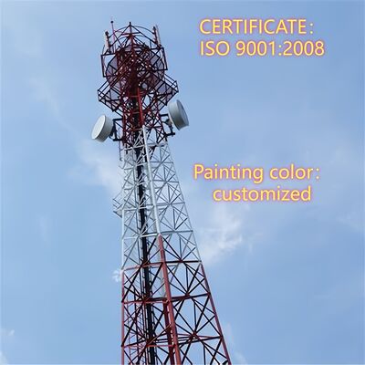 80M 4 Legged Angular Steel Lattice Self Supporting 5G 4G Wifi Microwave Telecom Cellular Antenna Tower