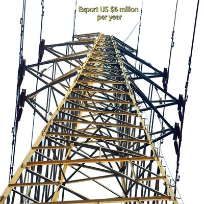 Durable Galvanized Steel Power Transmission Tower 66KV 132KV Multi Circuit Electrical Grid Mast