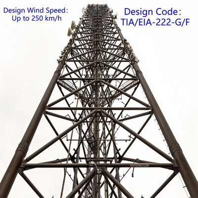 Guyed Wire Broadcast Tower Corrosion Proof Steel 55m Signal Coastal Regions Durable