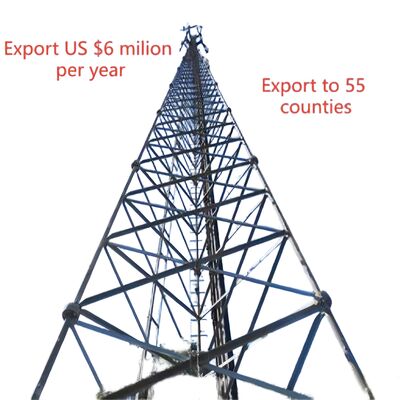 30M 55M 80M Hot Dip Galvanized 3 Leg Tubular Steel Free Standing Gsm Cdma Cellular Communication Antenna Mast