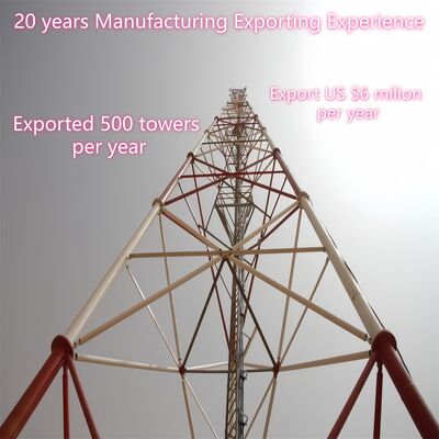 Menara Tubular 3-Kaki Tahan Korosi untuk Komunikasi Microwave GSM Menara Penyiaran Telekomunikasi