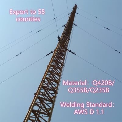 Guyed Wire Tower dirancang untuk memaksimalkan tinggi dengan penggunaan bahan struktural minimal berdasarkan kode desain ANSI/TIA-222-G-H-F