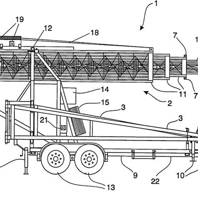 Menara Teleskop 15-30M Galvanized Steel Truck dipasang antena komunikasi 40M/S Windproof