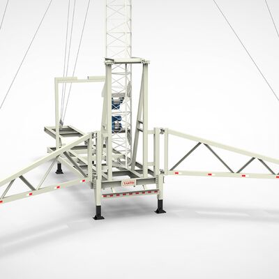 Mobil Truk Dipasang Teleskop Galvanis Baja 15 20 25 30M 5G 4G Wifi Menara Komunikasi pada Roda