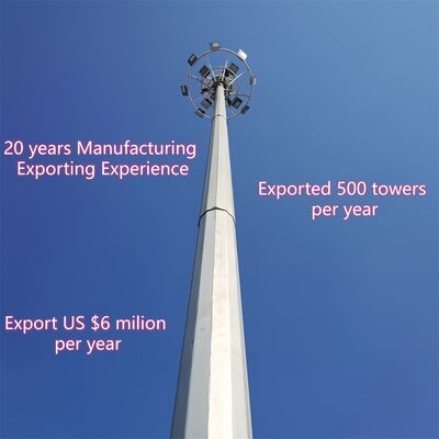 Struktur telekomunikasi Monopole Tower yang terdiri dari baja tahan tinggi dan baja ringan yang memenuhi standar GB T dan EN 10025