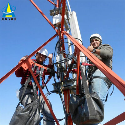 Badan Menara Baja Sudut 3 Kaki Menara Segitiga dengan Kemiringan Sama atau Kemiringan Variabel dan Penampang Baja Sudut untuk Komunikasi