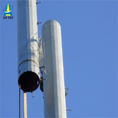 Monopole Tower telecom dengan desain poros padat dan pilihan perawatan permukaan termasuk galvanisasi dan melukis panas