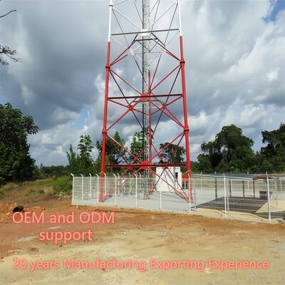 17 25 33M Tiang Komunikasi Gelombang Mikro Baja Galvanis Tubular 3 Kaki Perawatan Rendah Luar Ruangan 5G 4G
