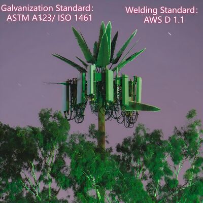 13 19 25M Area Taman Pohon Bionik  Menara Telekomunikasi Satelit Baja Kamuflase Mandiri Luar Ruang 5G 4G