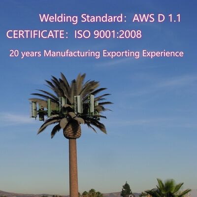 15 21 27M Zona Pemandangan Pohon Bionik Baja Galvanis Tersamar Luar Ruangan 5G 4G Menara Komunikasi Wifi