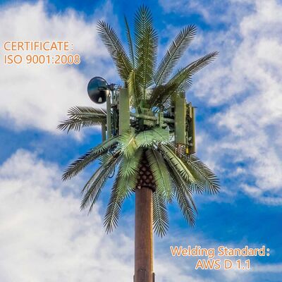 12 18 24M Komunitas Pohon Bionik Disamarkan Tiang Komunikasi Microwave 5G 4G Luar Ruangan Galvanis