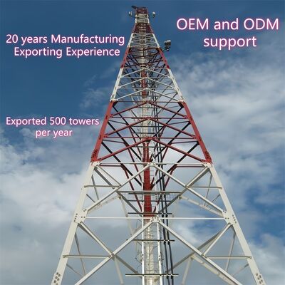 10 16 22 28M Baja Sudut Berkaki 3 Ringan Galvanis Mandiri Luar Ruangan 5G 4G Wifi Menara Telekomunikasi Pedesaan