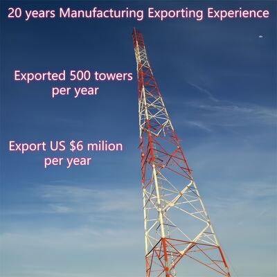14 20 26 32M Ringan 3 Kaki Baja Galvanis Sudut Luar Ruangan 5G 4G Microwave Tiang Stasiun Pangkalan Sementara