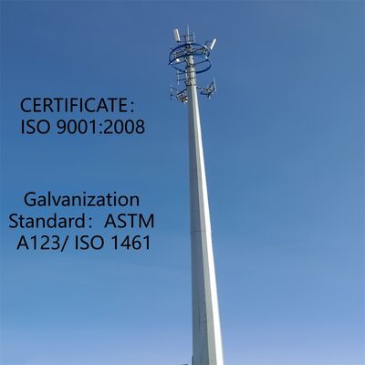 11 17 23M Space Efficient Monopole Tubular Galvanized Steel Outdoor 5G 4G Wifi Compact Communication Tower