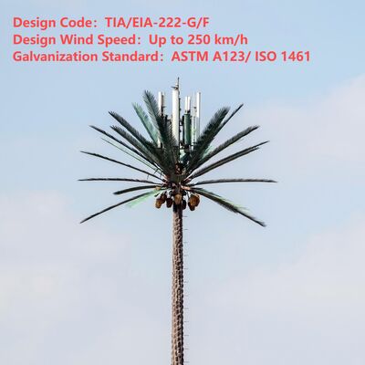 Bionic Tree Tower buatan dengan ANSI TIA 222 G H F dan EN 1991 1 4 EN 1993 3 1 kode desain untuk infrastruktur