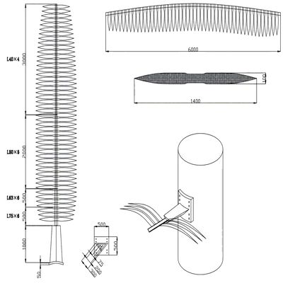 Bionic Tree Tower buatan dengan ANSI TIA 222 G H F dan EN 1991 1 4 EN 1993 3 1 kode desain untuk infrastruktur