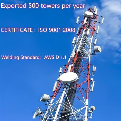 19 27 35M Heavy Duty Galvanized 3 Legged Tubular Steel Tower Telecom Mast untuk Komunikasi dan Pemantauan Mikrowave 5G 4G Outdoor