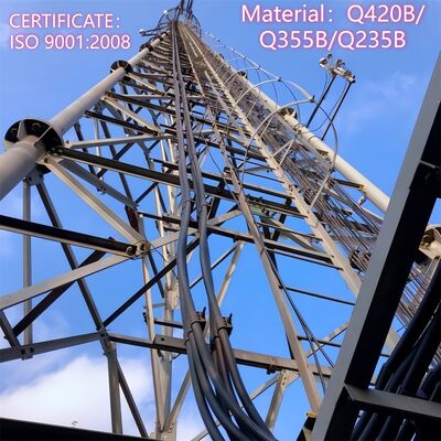 19 27 35M Heavy Duty Galvanized 3 Legged Tubular Steel Tower Telecom Mast untuk Komunikasi dan Pemantauan Mikrowave 5G 4G Outdoor