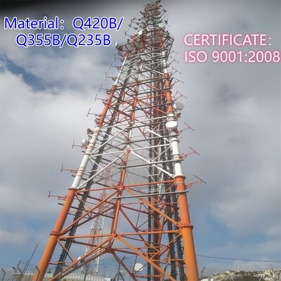 19 27 35M Heavy Duty Galvanized 3 Legged Tubular Steel Tower Telecom Mast untuk Komunikasi dan Pemantauan Mikrowave 5G 4G Outdoor