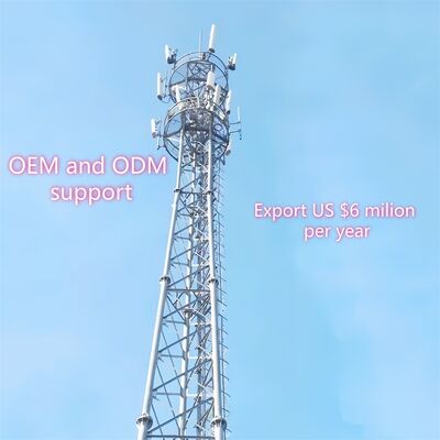 Menara Baja Tubular 27M Kuat 3 Kaki dengan Grade Baja ASTM A36 dan A572 Gr50 untuk Menara Komunikasi Telekomunikasi dan Microwave