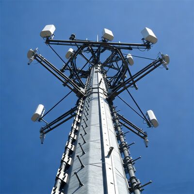 Menara Komunikasi Monopole 20M 30M Aluminium Ringan untuk Telekomunikasi Darurat Pedesaan