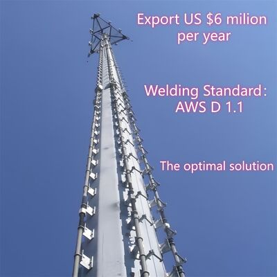 Menara Komunikasi Monopole 20M 30M Aluminium Ringan untuk Telekomunikasi Darurat Pedesaan