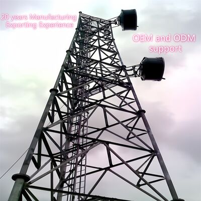 Menara Baja Tubular Berkaki 3 Pengukur Berat dengan Lapisan Galvanis Hot Dip untuk Meningkatkan Ketahanan Korosi di Luar Ruangan