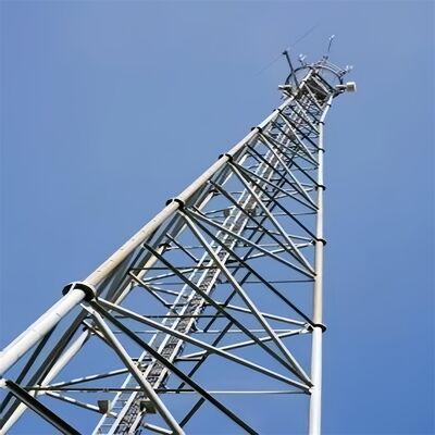 Menara Baja Tubular Berkaki 3 Pengukur Berat dengan Lapisan Galvanis Hot Dip untuk Meningkatkan Ketahanan Korosi di Luar Ruangan