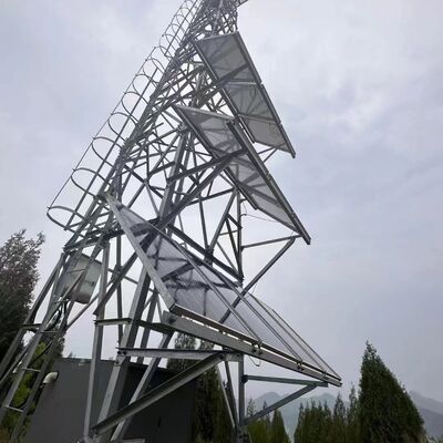Menara Telekomunikasi Kisi Surya Off-Grid Sudut 4 Kaki 15 22 38M dengan Baja Galvanis dan Cadangan Baterai untuk Komunikasi Darurat