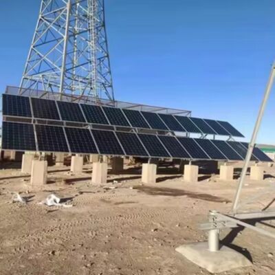 Menara Telekomunikasi Kisi Surya Off-Grid Sudut 4 Kaki 15 22 38M dengan Baja Galvanis dan Cadangan Baterai untuk Komunikasi Darurat