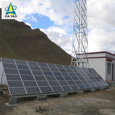 Menara Telekomunikasi Kisi Surya Off-Grid Sudut 4 Kaki 15 22 38M dengan Baja Galvanis dan Cadangan Baterai untuk Komunikasi Darurat