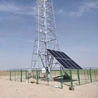 Menara Telekomunikasi Kisi Surya Off-Grid Sudut 4 Kaki 15 22 38M dengan Baja Galvanis dan Cadangan Baterai untuk Komunikasi Darurat