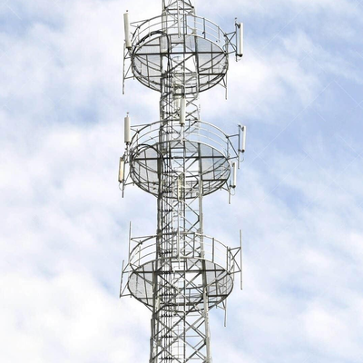 Menara Kisi Berkaki 40M 80M 4 Beban Berat Untuk Stasiun Pangkalan Multi Operator