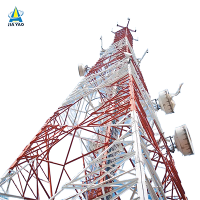 40M 80M Q355 Baja 4 Menara Telekomunikasi Berkaki Galvanis Tahan Angin Untuk Zona Angin Tinggi Pesisir