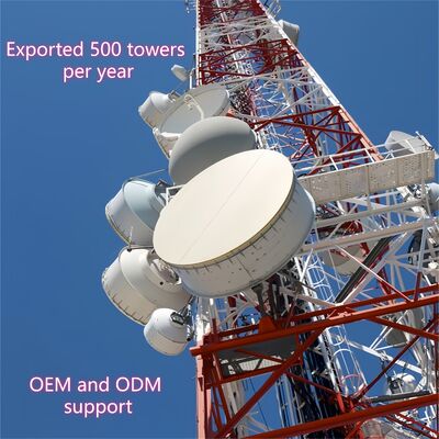 Menara Antena Berkaki 4 Tahan Korosi 40M Bersertifikat Iso Untuk Infrastruktur Telekomunikasi