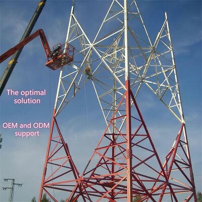 Menara Antena Berkaki 4 Tahan Korosi 40M Bersertifikat Iso Untuk Infrastruktur Telekomunikasi