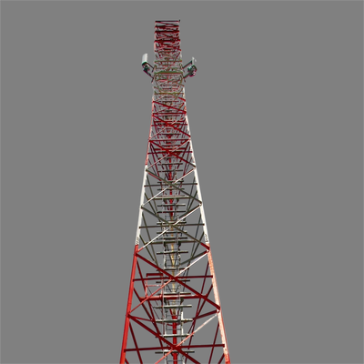 Menara Antena Sudut Berkaki 3 Tahan Korosi 40M Kompak Untuk Penggunaan Di Lokasi Sempit