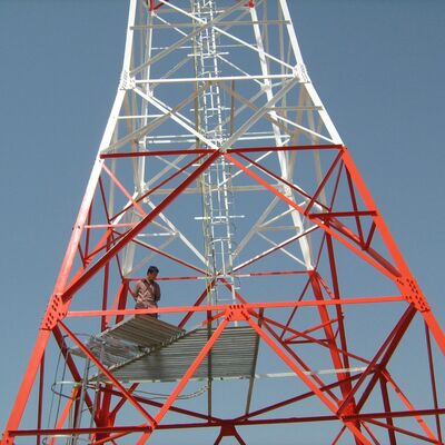 Custom Height 4 Legged Angular Lattice Steel Tower For Commercial Complex 5G