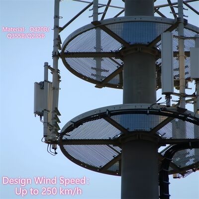 Menara Telekomunikasi Monopole Galvanis Hot-dip Tahan Getaran 24M