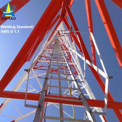 46M Lightning Protection 3 Legged Angle Steel Tower For Industrial Park 5G Base Station