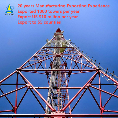 52M Tapered Steel 3 Tube Antenna Tower Compact For Office Building Rooftop