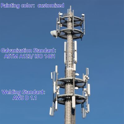 Pondasi 15 23 35 Meter Menara Monopole Dioptimalkan Ringan Untuk Pusat Konvensi