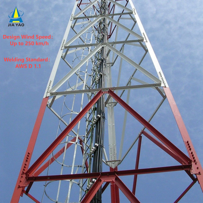 Menara Telekomunikasi Berkaki 3 Tahan Karat 54M Untuk Perluasan Sinyal Zona Pertanian