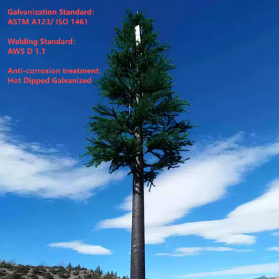 22 28 36Meter Hot Dip Galvanized Bionic Tree Telecom Tower Disamarkan Untuk Area Pemandangan Wisata