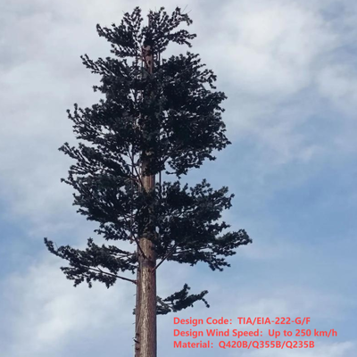 Menara Pohon Pinus Bionic Kustom 15 25 32Meter Untuk Cakupan Sinyal 5G Taman Kota
