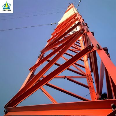 35 42 48M Hot Dip Galvanized Guyed Tower untuk Jaringan Telekomunikasi Wilayah Gobi