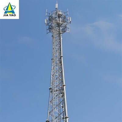Menara Telekomunikasi 3 Tabung Kekakuan Tinggi 100FT Untuk Cakupan 5G Sisi Jalan yang Ditinggikan