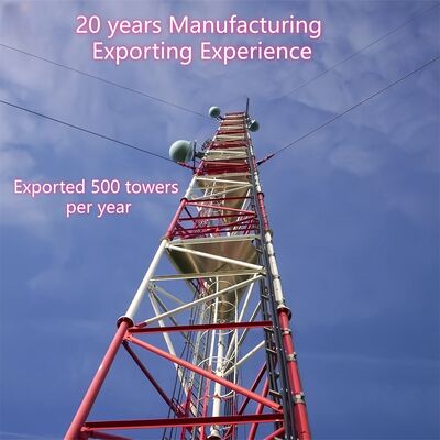 35M Q355 Steel Guyed Tower Light Foundation Untuk Cakupan Area Padang Rumput Yang Luas