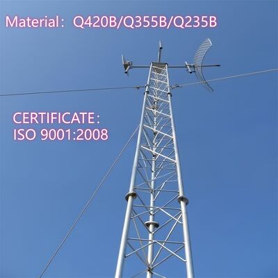 35M Q355 Steel Guyed Tower Light Foundation Untuk Cakupan Area Padang Rumput Yang Luas