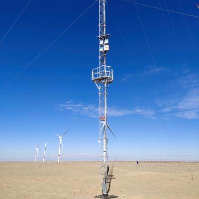 Menara Anemometer Galvanis Presisi Tinggi 60M untuk Penilaian Sumber Daya Ladang Angin dengan Braket Sensor Bertingkat dan Fitur Keamanan Anti-Pendakian Sistem Penerapan